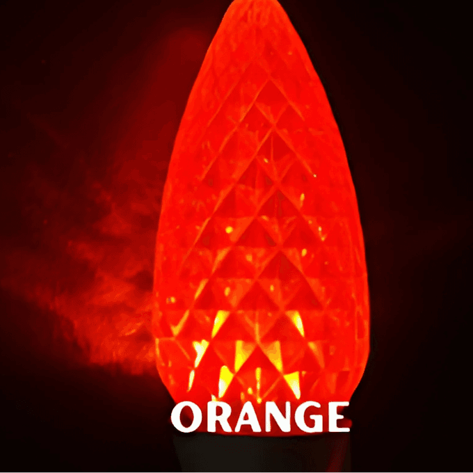 Orange LED C9 bulb