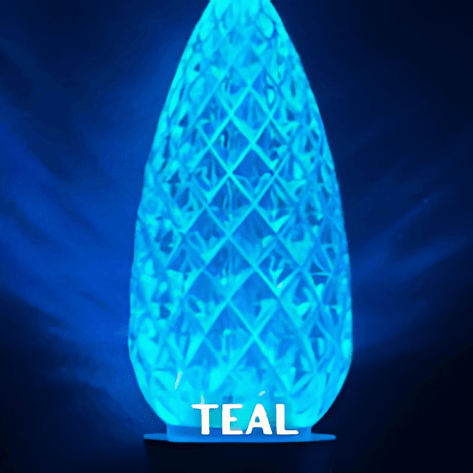 Teal LED C9 bulb