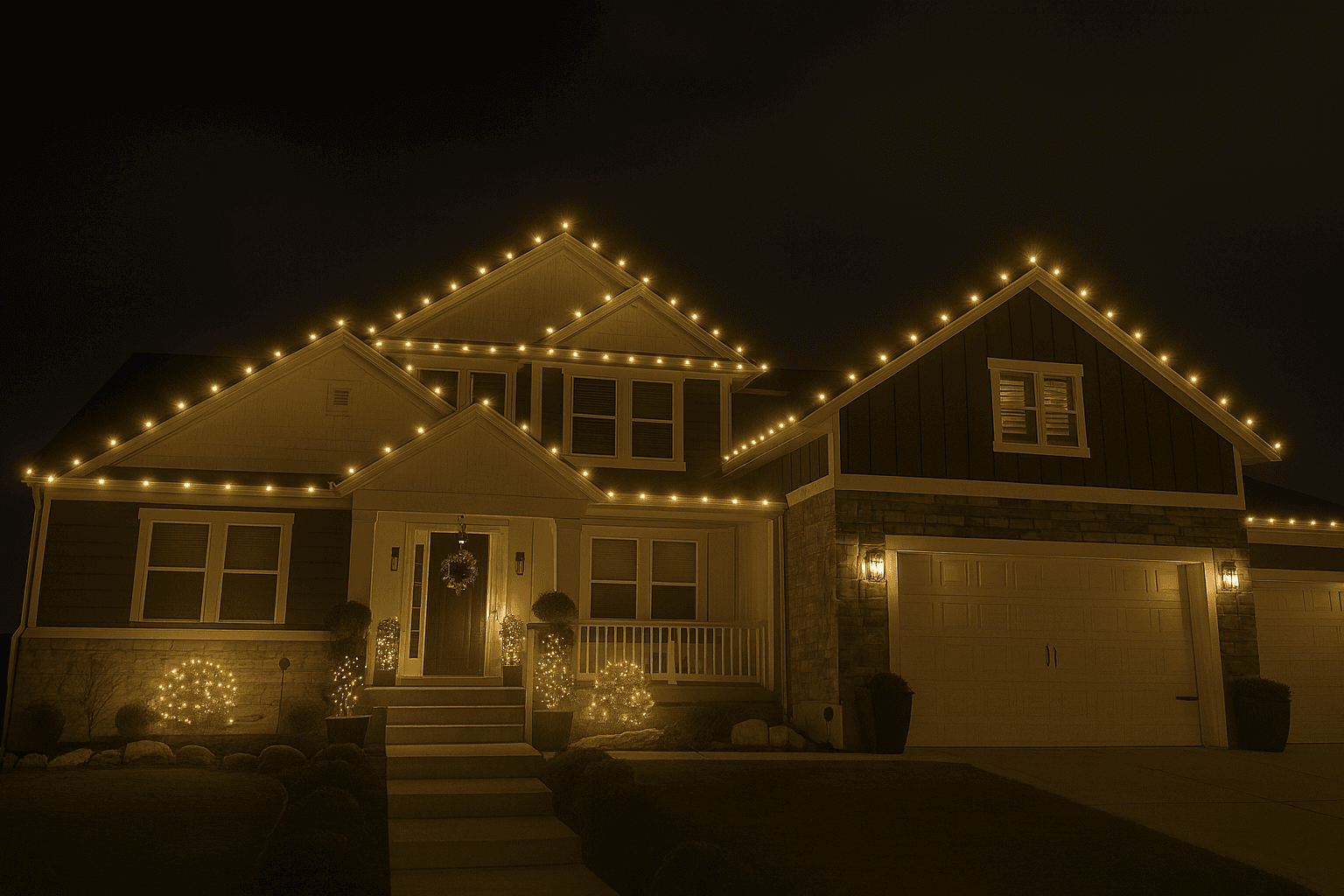 Real home lit with Classic Warm White lights
